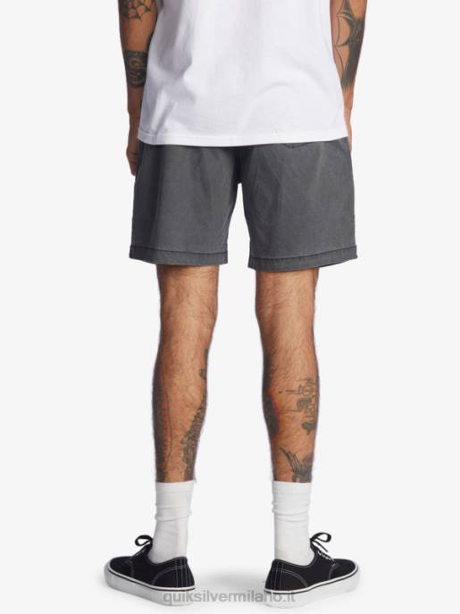 esso Quiksilver uomini taxer 17 pantaloncini elastici in vita nero HTZR1381