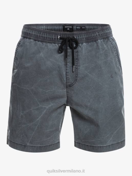 esso Quiksilver uomini taxer 17 pantaloncini elastici in vita nero HTZR1381