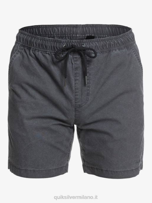 esso Quiksilver uomini taxer 17 pantaloncini elastici in vita nero HTZR1381