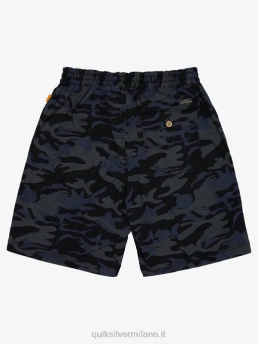 esso Quiksilver uomini waterman dopo pantaloncini da surf camuffamento nero HTZR1581