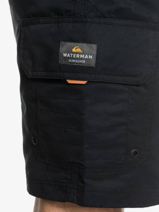 esso Quiksilver uomini waterman maldive 20 pantaloncini cargo nero HTZR1727
