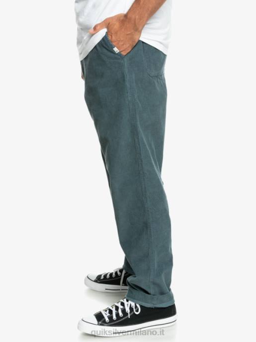 esso Quiksilver uomini pantaloni di velluto a coste incrociatore da spiaggia lavagna scura HTZR921