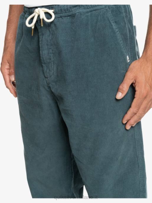 esso Quiksilver uomini pantaloni di velluto a coste incrociatore da spiaggia lavagna scura HTZR921