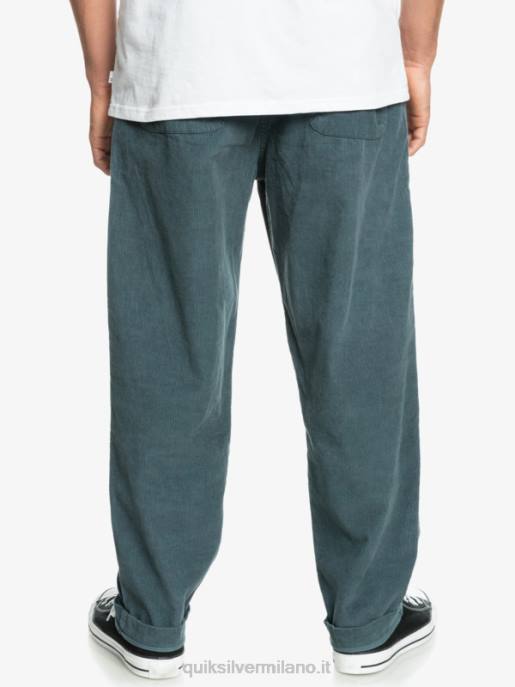 esso Quiksilver uomini pantaloni di velluto a coste incrociatore da spiaggia lavagna scura HTZR921