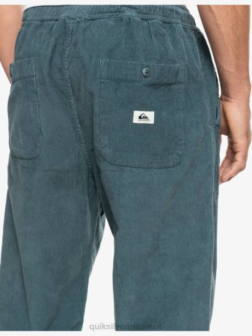 esso Quiksilver uomini pantaloni di velluto a coste incrociatore da spiaggia lavagna scura HTZR921