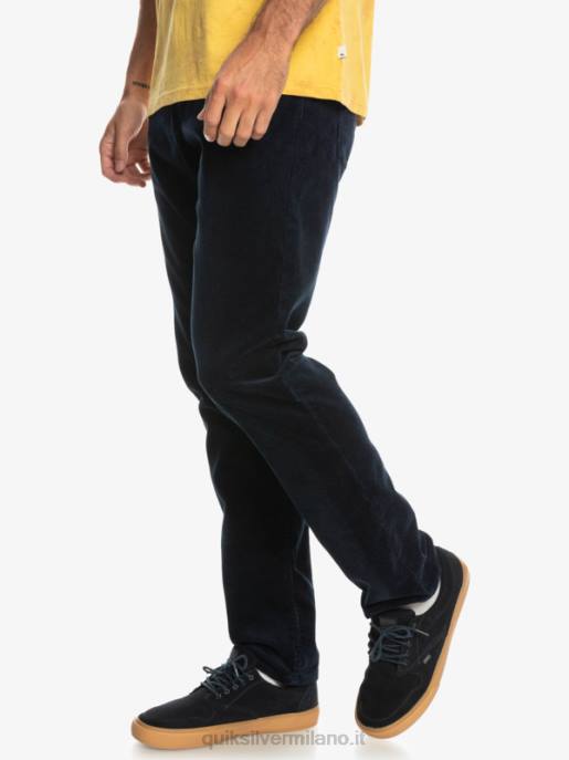 esso Quiksilver uomini pantaloni in velluto a costine con cordino kracker blazer blu scuro HTZR1548