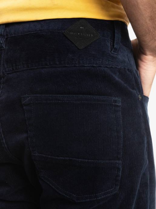 esso Quiksilver uomini pantaloni in velluto a costine con cordino kracker blazer blu scuro HTZR1548