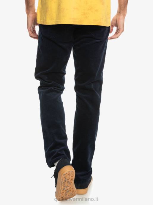 esso Quiksilver uomini pantaloni in velluto a costine con cordino kracker blazer blu scuro HTZR1548