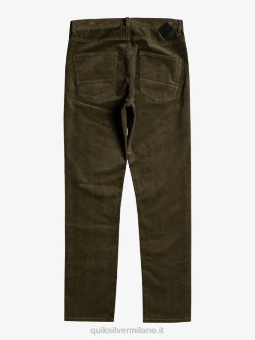 esso Quiksilver uomini pantaloni in velluto a costine con cordino kracker foglia d\'uva HTZR1549