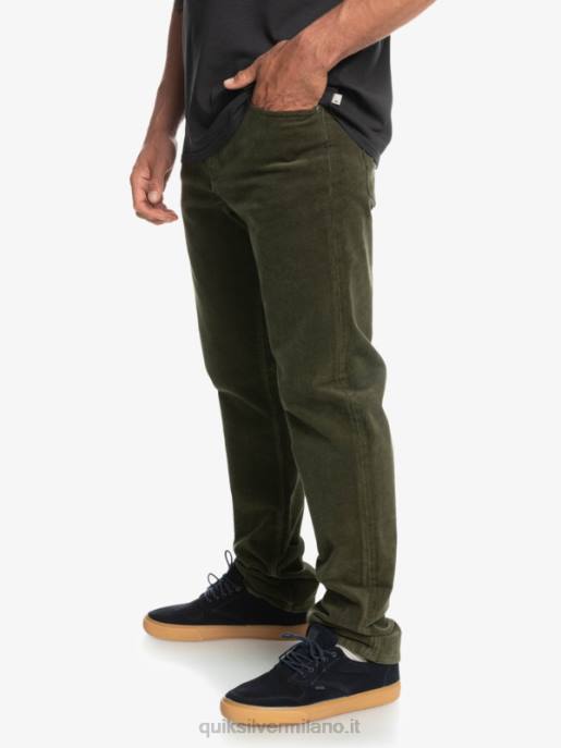 esso Quiksilver uomini pantaloni in velluto a costine con cordino kracker foglia d\'uva HTZR1549