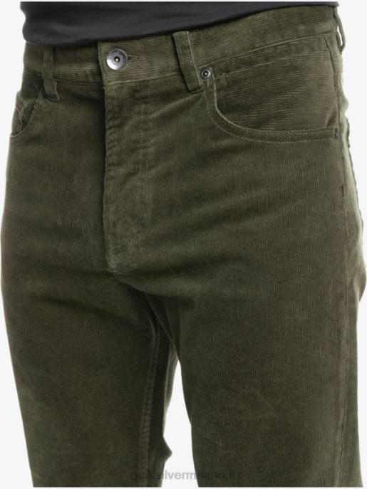 esso Quiksilver uomini pantaloni in velluto a costine con cordino kracker foglia d\'uva HTZR1549