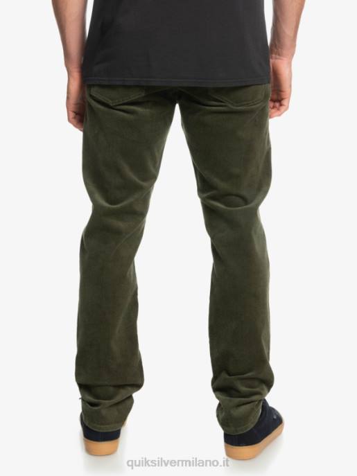 esso Quiksilver uomini pantaloni in velluto a costine con cordino kracker foglia d\'uva HTZR1549