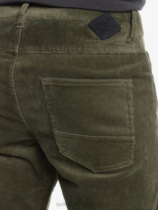 esso Quiksilver uomini pantaloni in velluto a costine con cordino kracker foglia d\'uva HTZR1549