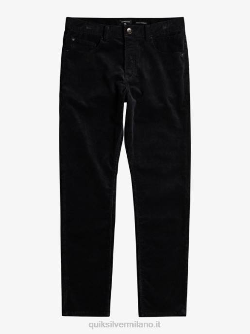 esso Quiksilver uomini pantaloni in velluto a costine con cordino kracker nero HTZR1546