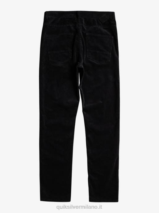esso Quiksilver uomini pantaloni in velluto a costine con cordino kracker nero HTZR1546