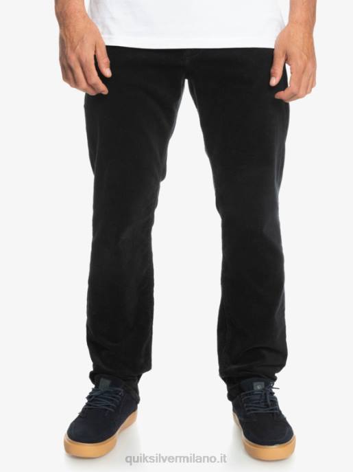 esso Quiksilver uomini pantaloni in velluto a costine con cordino kracker nero HTZR1546