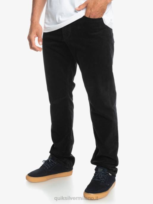 esso Quiksilver uomini pantaloni in velluto a costine con cordino kracker nero HTZR1546