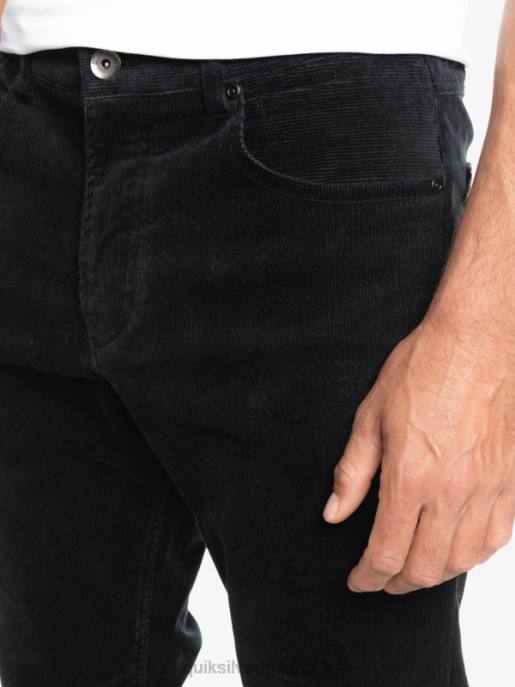 esso Quiksilver uomini pantaloni in velluto a costine con cordino kracker nero HTZR1546