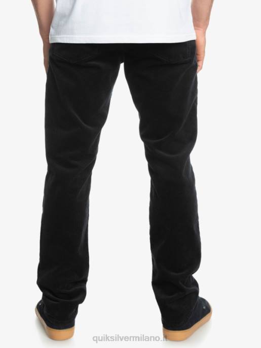 esso Quiksilver uomini pantaloni in velluto a costine con cordino kracker nero HTZR1546