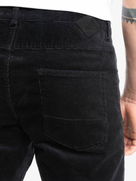 esso Quiksilver uomini pantaloni in velluto a costine con cordino kracker nero HTZR1546