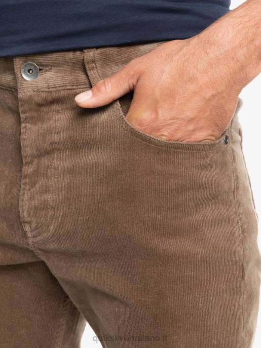 esso Quiksilver uomini pantaloni in velluto a costine con cordino kracker stracciatella HTZR1547