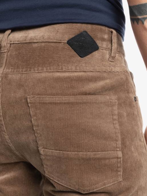 esso Quiksilver uomini pantaloni in velluto a costine con cordino kracker stracciatella HTZR1547