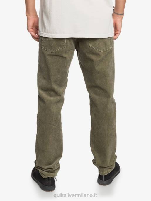 esso Quiksilver uomini pantaloni kracker in velluto a costine dritti calamata HTZR1606