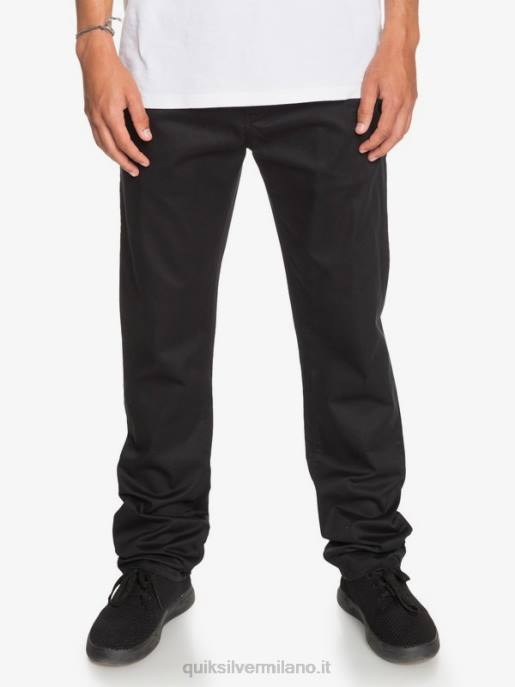 esso Quiksilver uomini pantaloni tasca chino unione di tutti i giorni nero HTZR1160