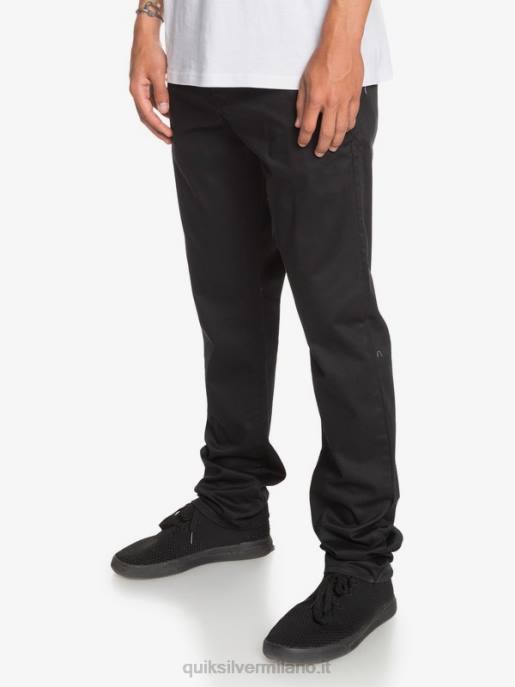 esso Quiksilver uomini pantaloni tasca chino unione di tutti i giorni nero HTZR1160