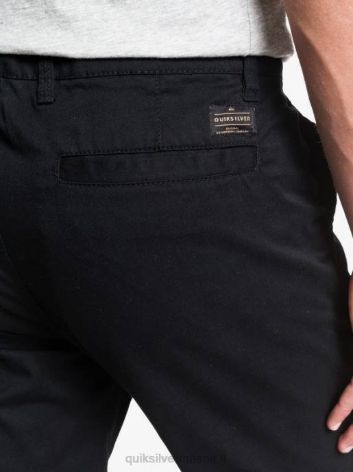 esso Quiksilver uomini pantaloni tasca chino unione di tutti i giorni nero HTZR1160