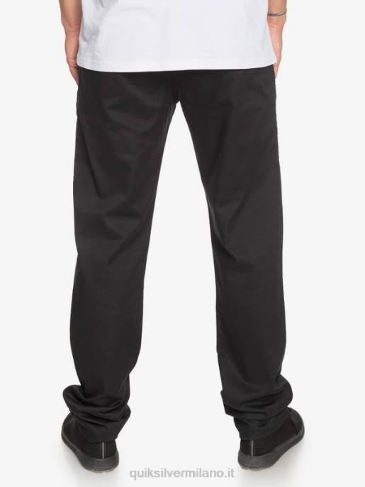 esso Quiksilver uomini pantaloni tasca chino unione di tutti i giorni nero HTZR1160