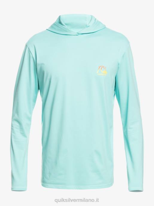 esso Quiksilver uomini Dredge maglietta da surf upf 50 manica lunga con cappuccio angelo blu erica HTZR1835