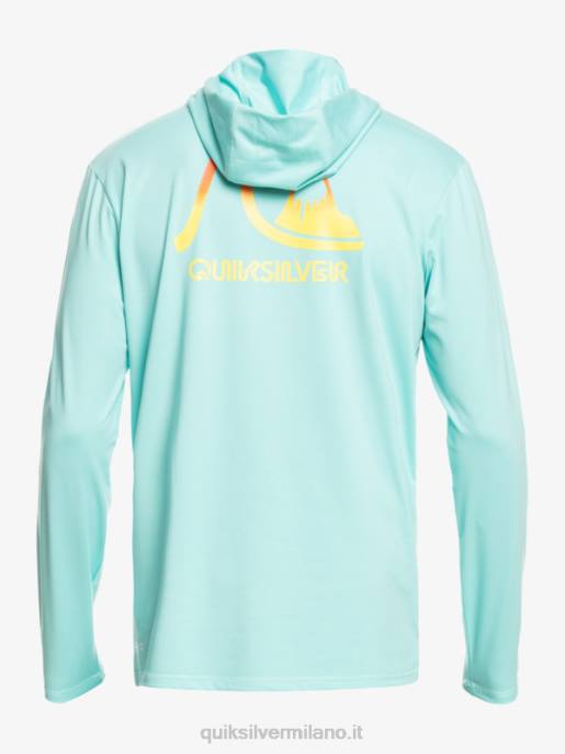 esso Quiksilver uomini Dredge maglietta da surf upf 50 manica lunga con cappuccio angelo blu erica HTZR1835