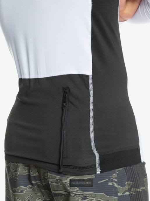 esso Quiksilver uomini Rashguard manica lunga Storm Tripper bianco HTZR1837