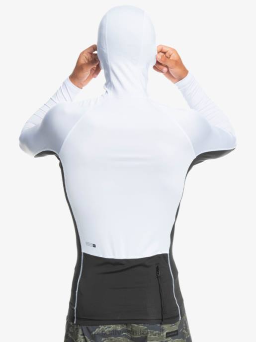 esso Quiksilver uomini Rashguard manica lunga Storm Tripper bianco HTZR1837