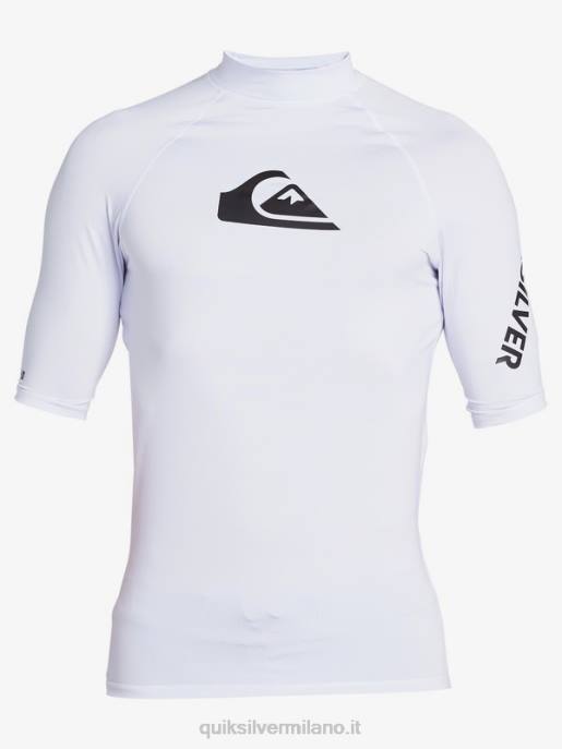 esso Quiksilver uomini Rashguard upf 50 manica corta per tutti i tempi bianco HTZR1262