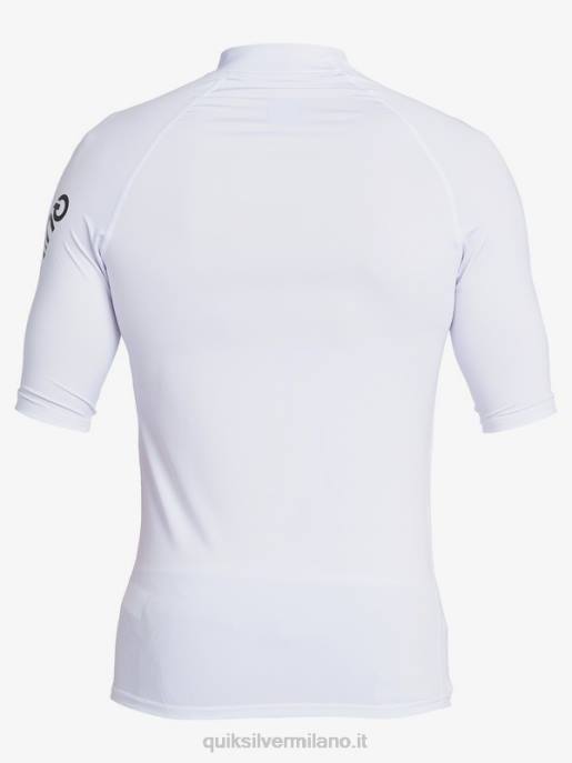 esso Quiksilver uomini Rashguard upf 50 manica corta per tutti i tempi bianco HTZR1262