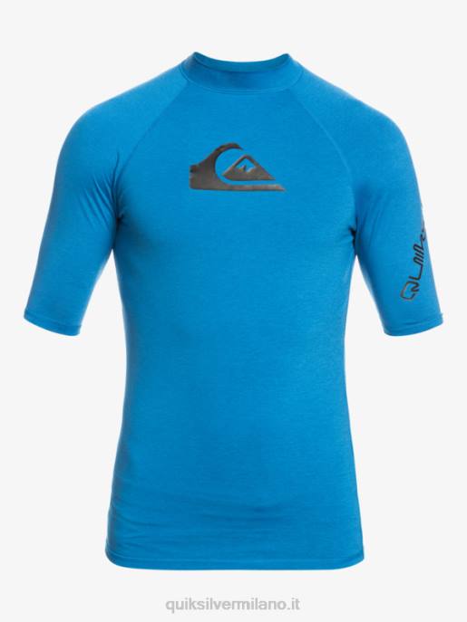 esso Quiksilver uomini Rashguard upf 50 manica corta per tutti i tempi boccaglio blu erica HTZR814