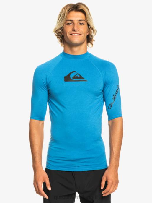 esso Quiksilver uomini Rashguard upf 50 manica corta per tutti i tempi boccaglio blu erica HTZR814