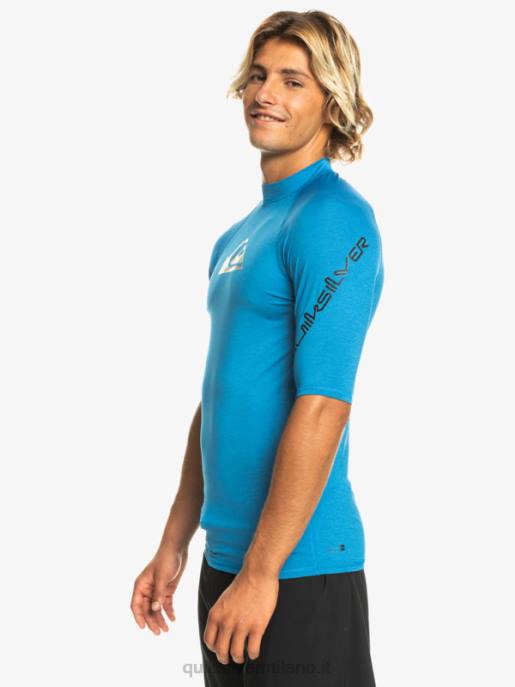 esso Quiksilver uomini Rashguard upf 50 manica corta per tutti i tempi boccaglio blu erica HTZR814