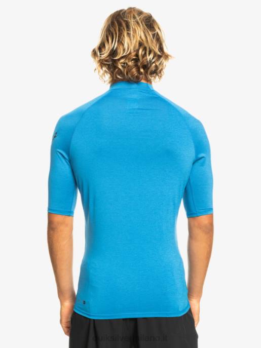 esso Quiksilver uomini Rashguard upf 50 manica corta per tutti i tempi boccaglio blu erica HTZR814