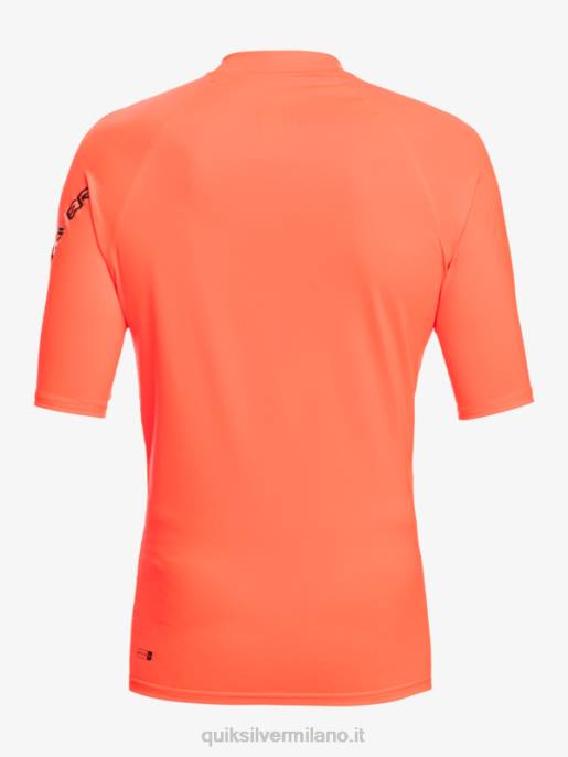 esso Quiksilver uomini Rashguard upf 50 manica corta per tutti i tempi corallo ardente HTZR813