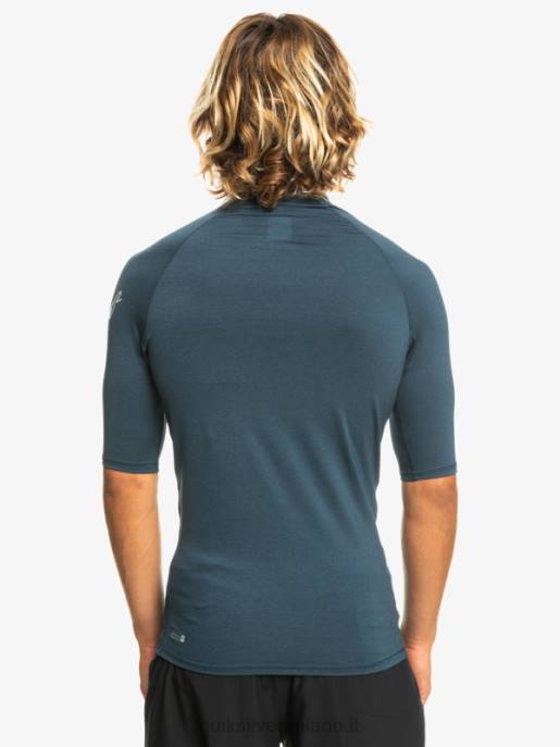 esso Quiksilver uomini Rashguard upf 50 manica corta per tutti i tempi giacca blu navy melange HTZR812