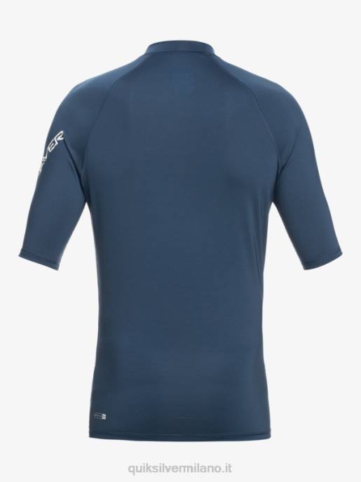 esso Quiksilver uomini Rashguard upf 50 manica corta per tutti i tempi insegne blu HTZR815