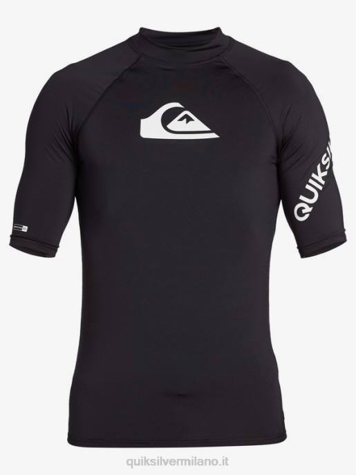 esso Quiksilver uomini Rashguard upf 50 manica corta per tutti i tempi nero HTZR1261