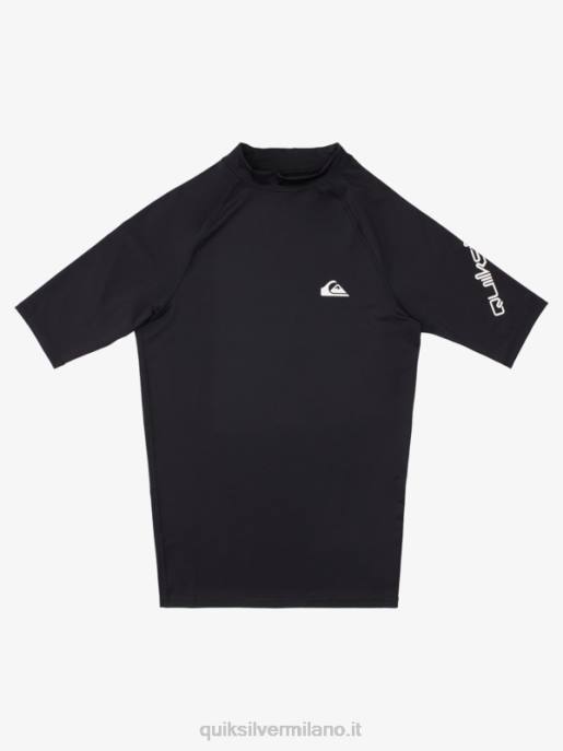esso Quiksilver uomini Rashguard upf 50 manica corta per tutti i tempi nero HTZR1265