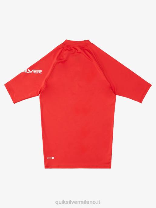 esso Quiksilver uomini Rashguard upf 50 manica corta per tutti i tempi rosso vivace HTZR1266