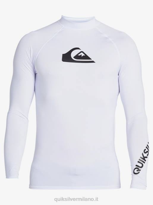 esso Quiksilver uomini Rashguard upf 50 manica lunga per tutti i tempi bianco HTZR1429