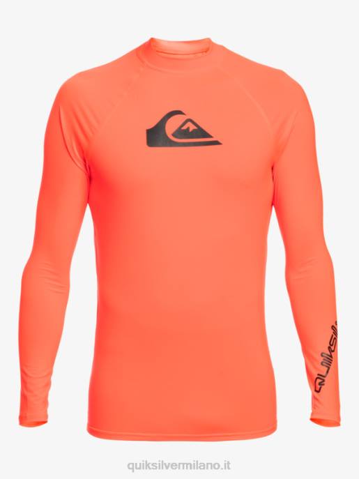 esso Quiksilver uomini Rashguard upf 50 manica lunga per tutti i tempi corallo ardente HTZR821