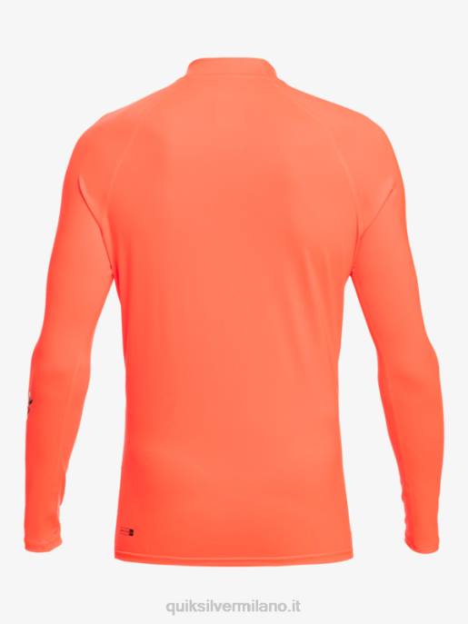 esso Quiksilver uomini Rashguard upf 50 manica lunga per tutti i tempi corallo ardente HTZR821